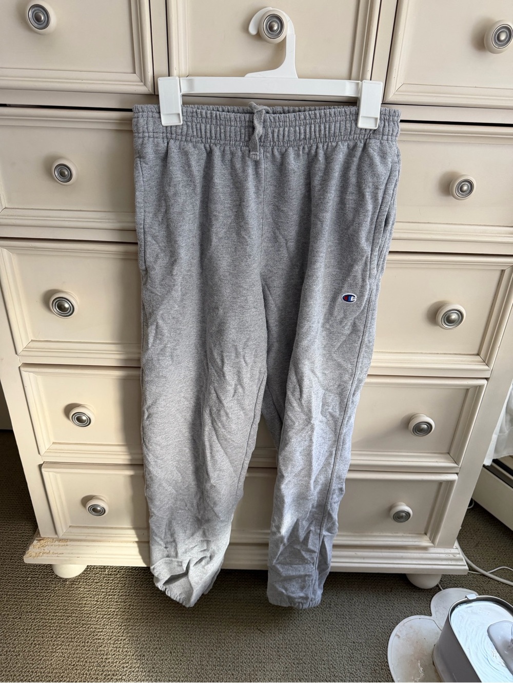 Champion Men’s Light Gray Joggers with Logo